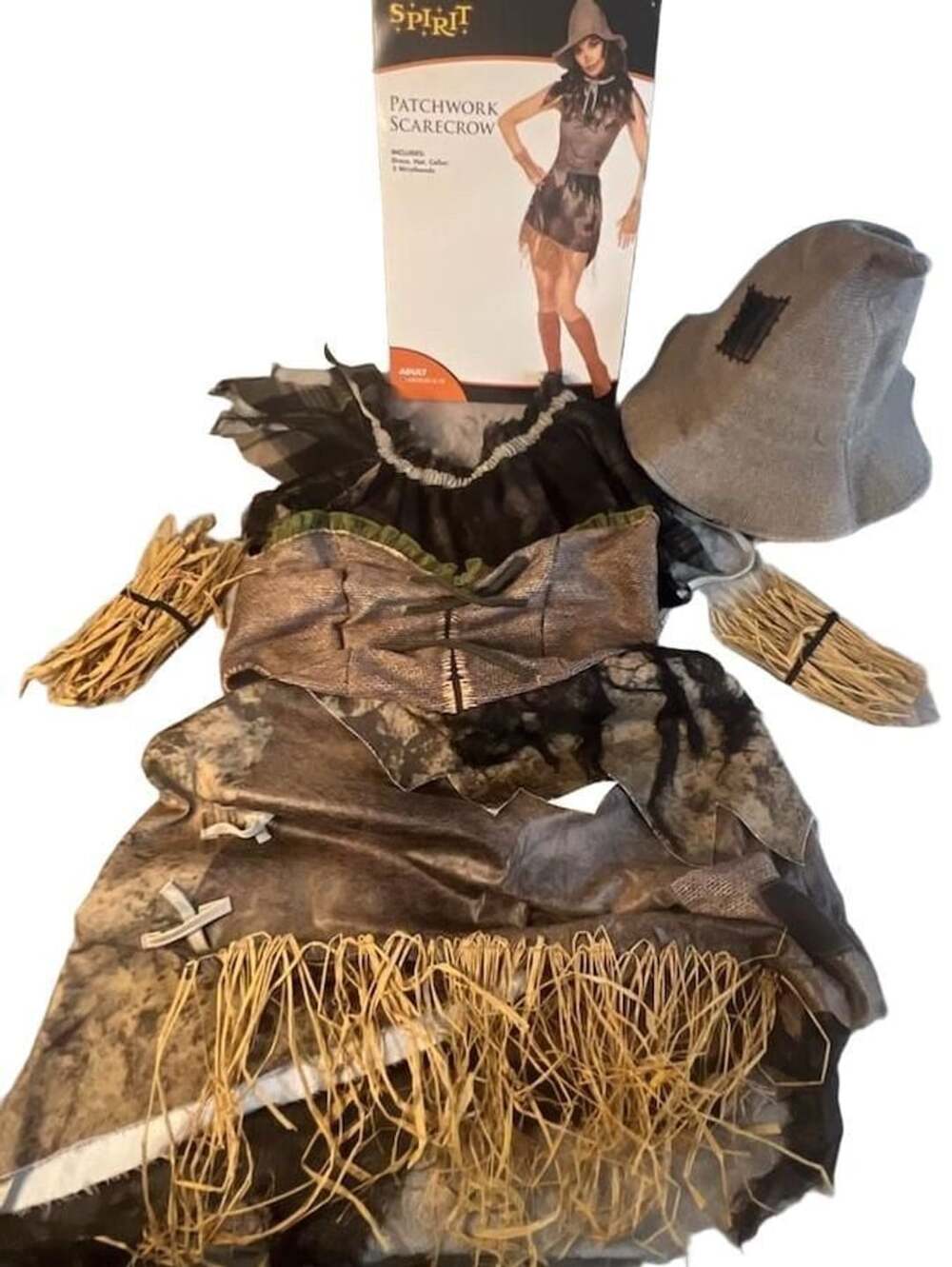 Spirit Patchwork Scarecrow Costume Size Medium 8-10 Halloween Outfit
